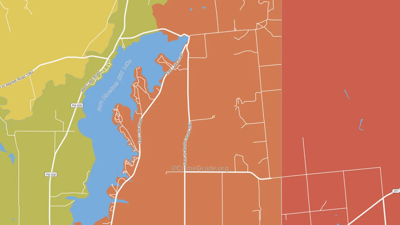 Dudley, TX Map of Vandalism Rates