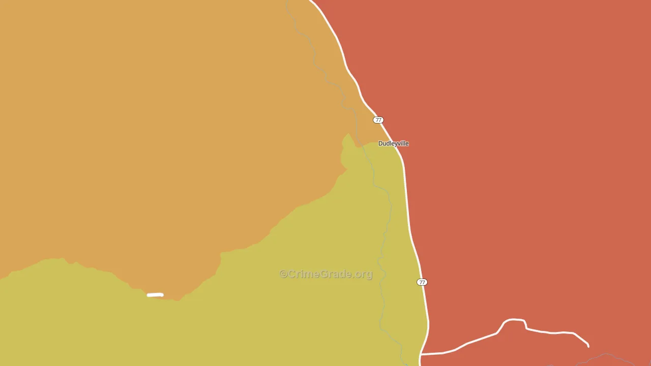 Dudleyville, AZ Map of Vandalism Rates