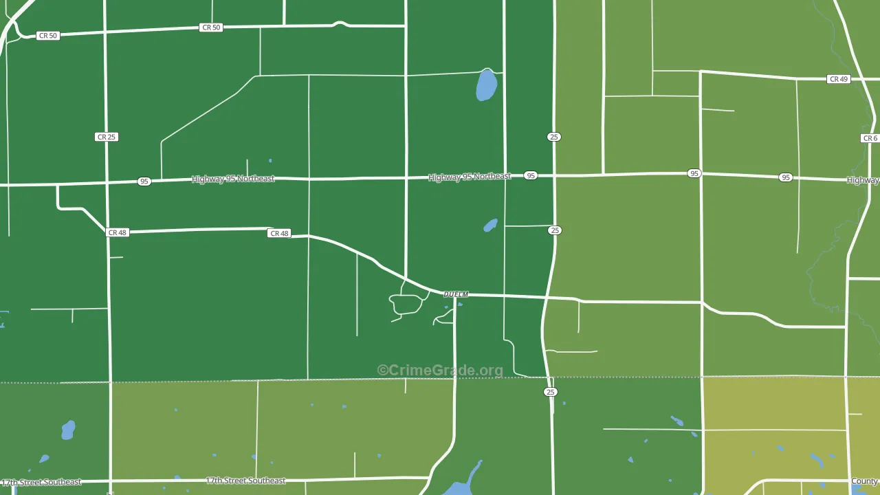 Duelm, MN Map of Vandalism Rates