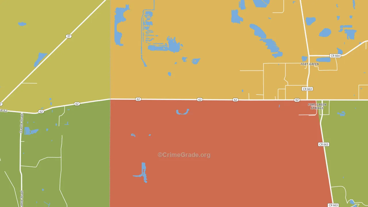 Duette, FL Map of Vandalism Rates