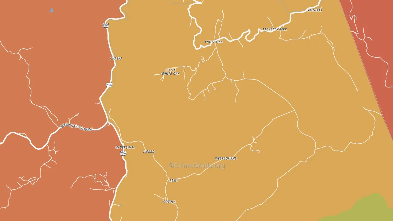Duff, TN Map of Vandalism Rates