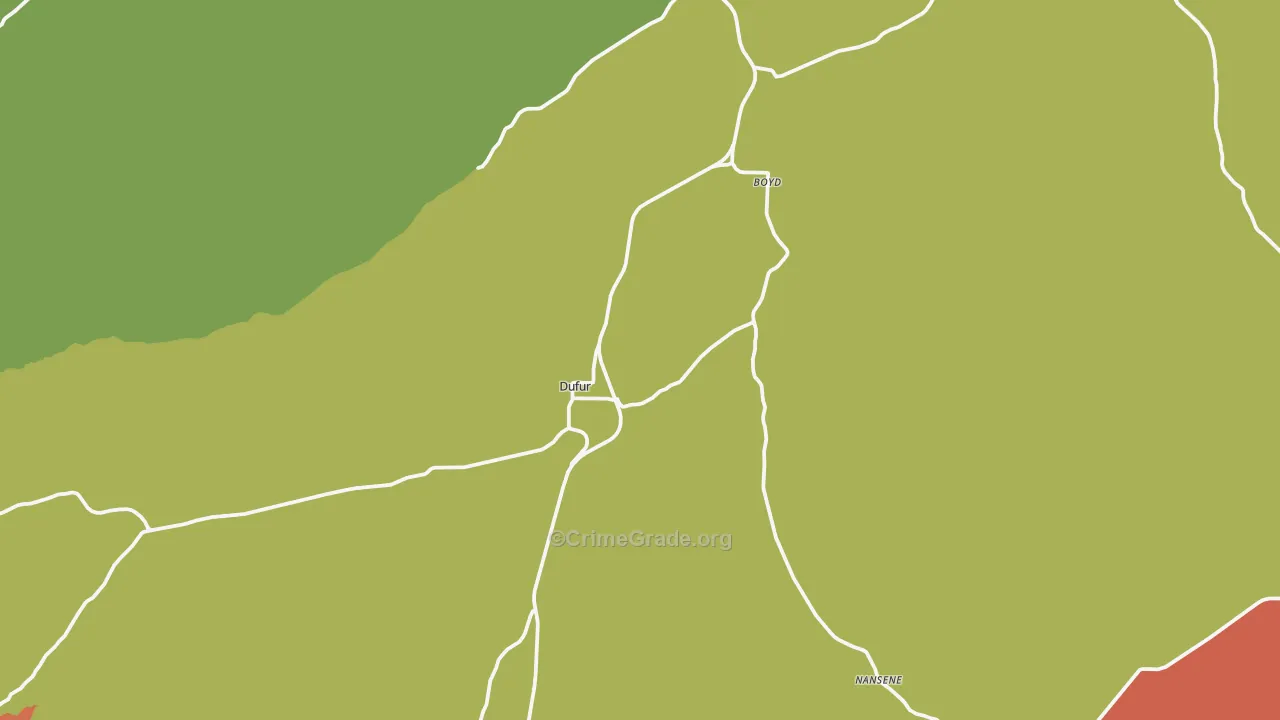 Dufur, OR Map of Vandalism Rates