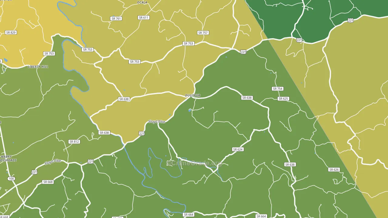 Dugspur, VA Map of Vandalism Rates