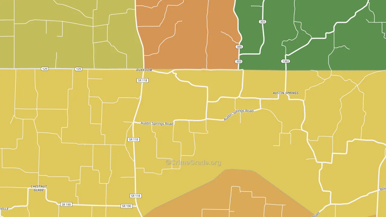 Dukedom, TN Map of Vandalism Rates