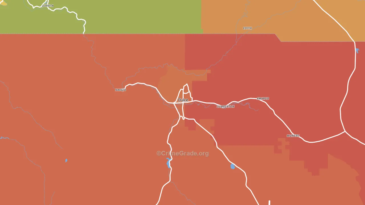 Dulce, NM Map of Vandalism Rates
