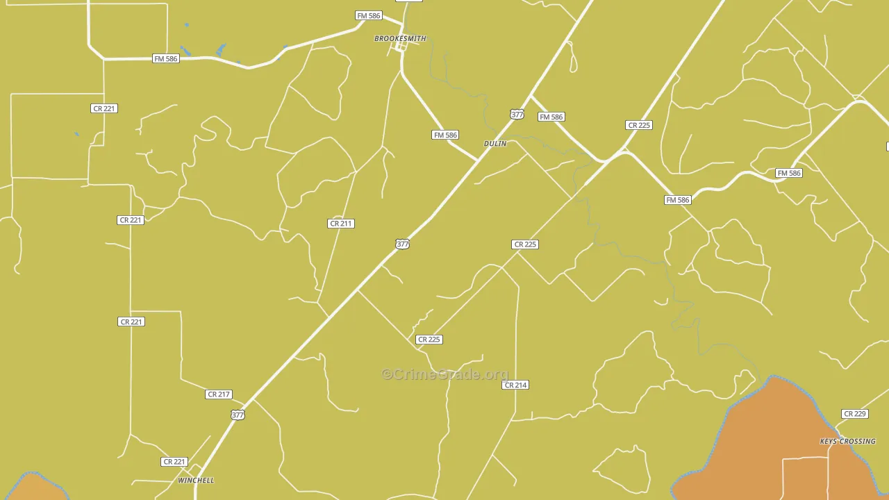 Dulin, TX Map of Vandalism Rates