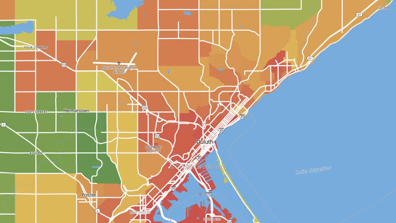 Duluth, MN Map of Vandalism Rates