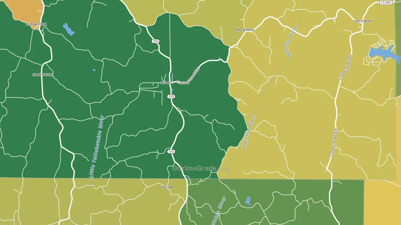 Dumas, MS Map of Vandalism Rates