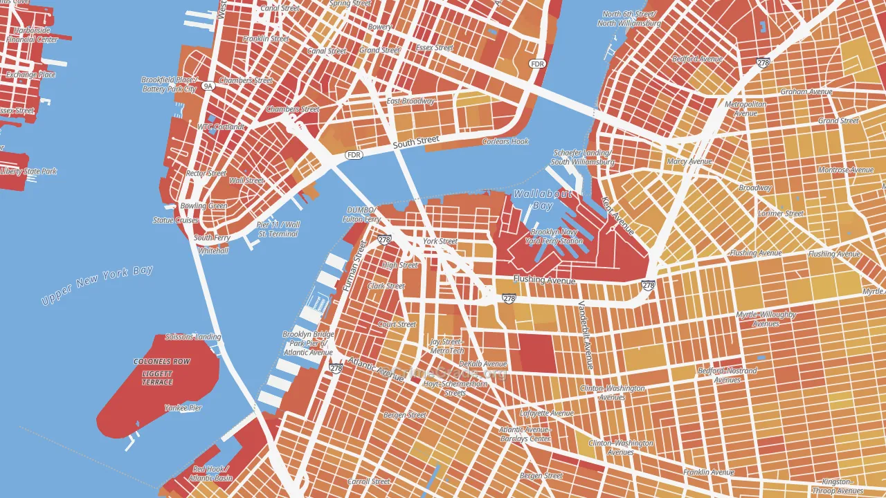Dumbo, Brooklyn, NY Map of Vandalism Rates