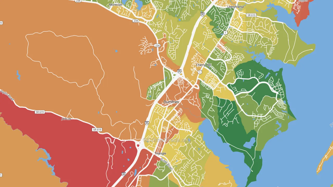 Dumfries, VA Map of Vandalism Rates