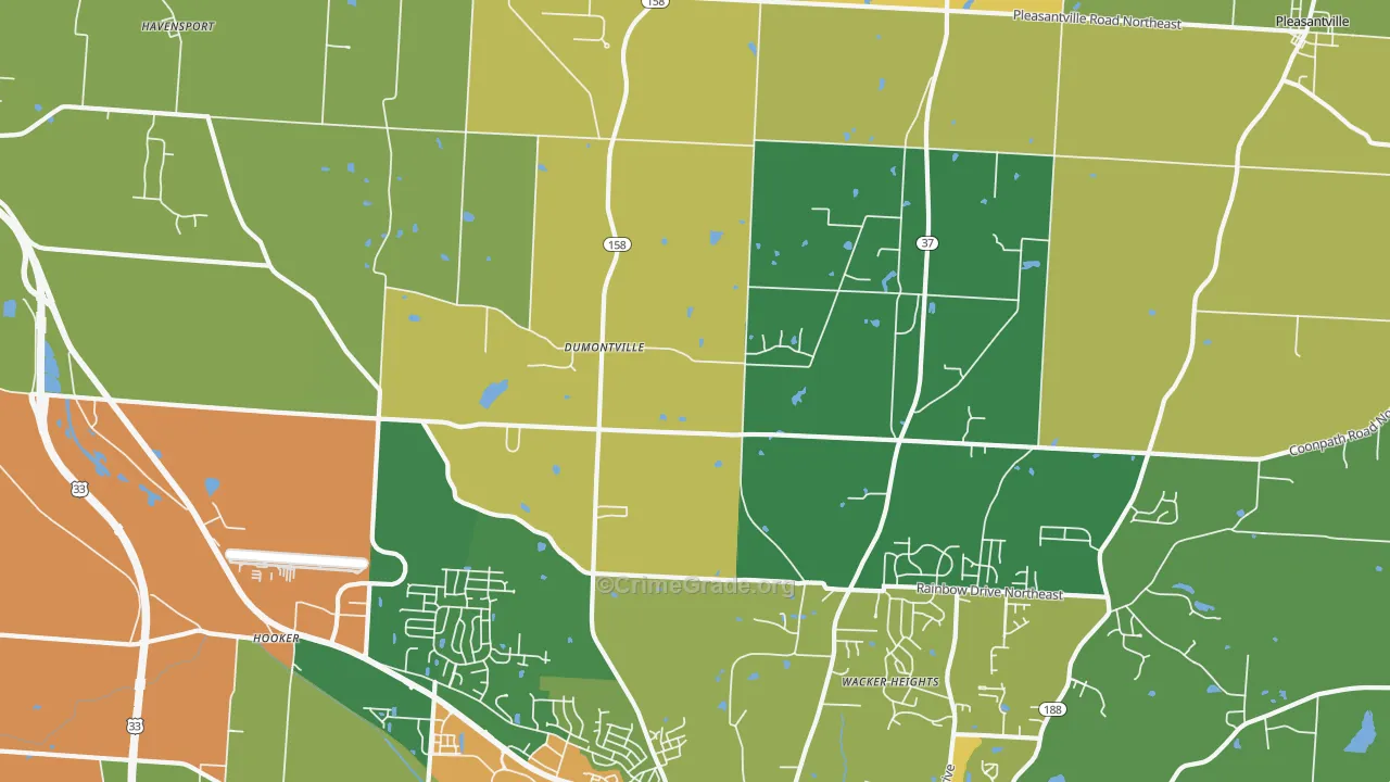 Dumontville, OH Map of Vandalism Rates