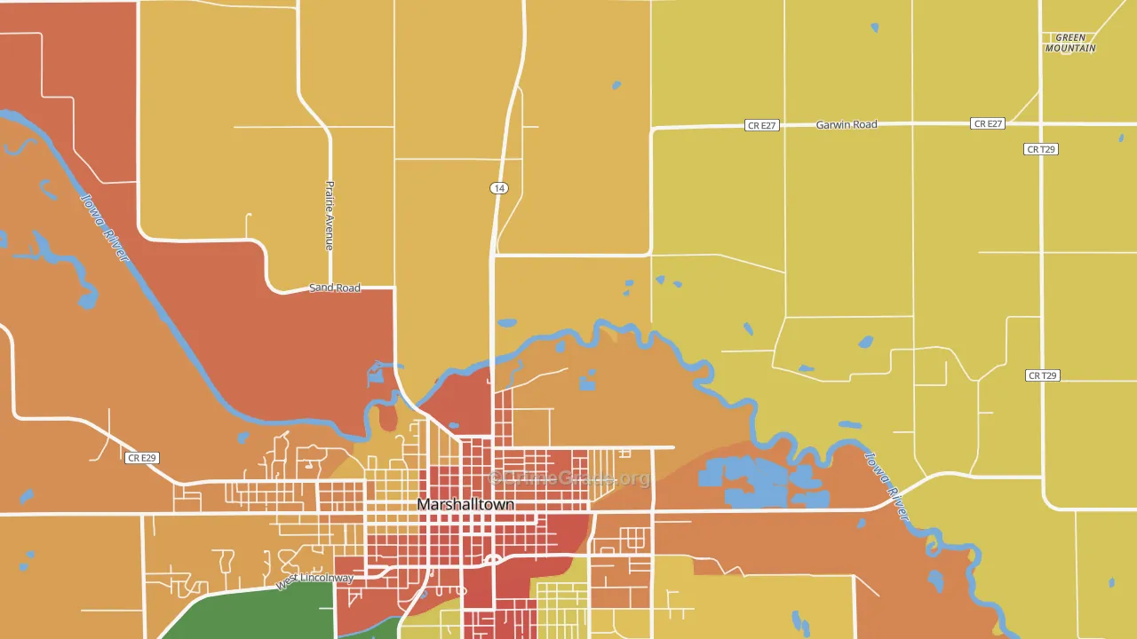 Dunbar, IA Map of Vandalism Rates