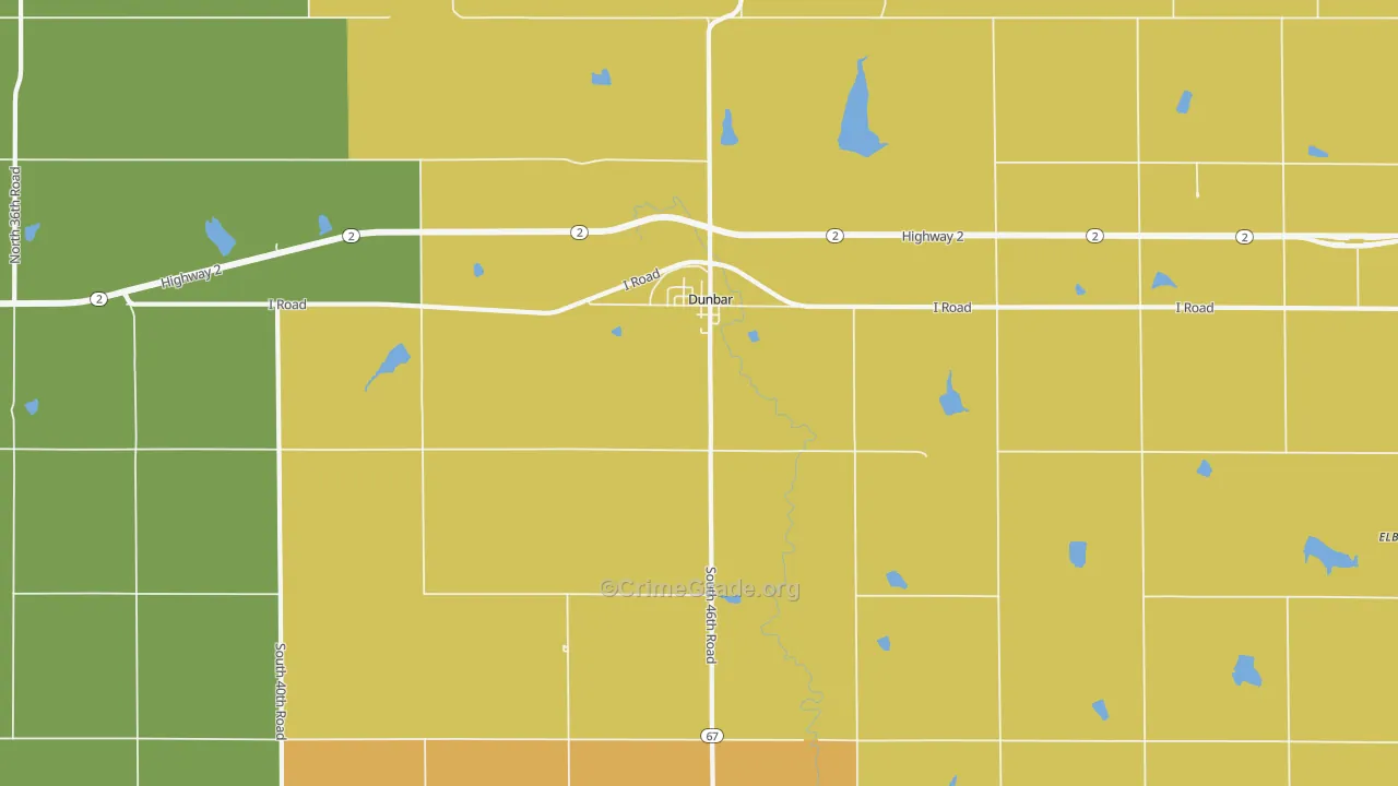 Dunbar, NE Map of Vandalism Rates