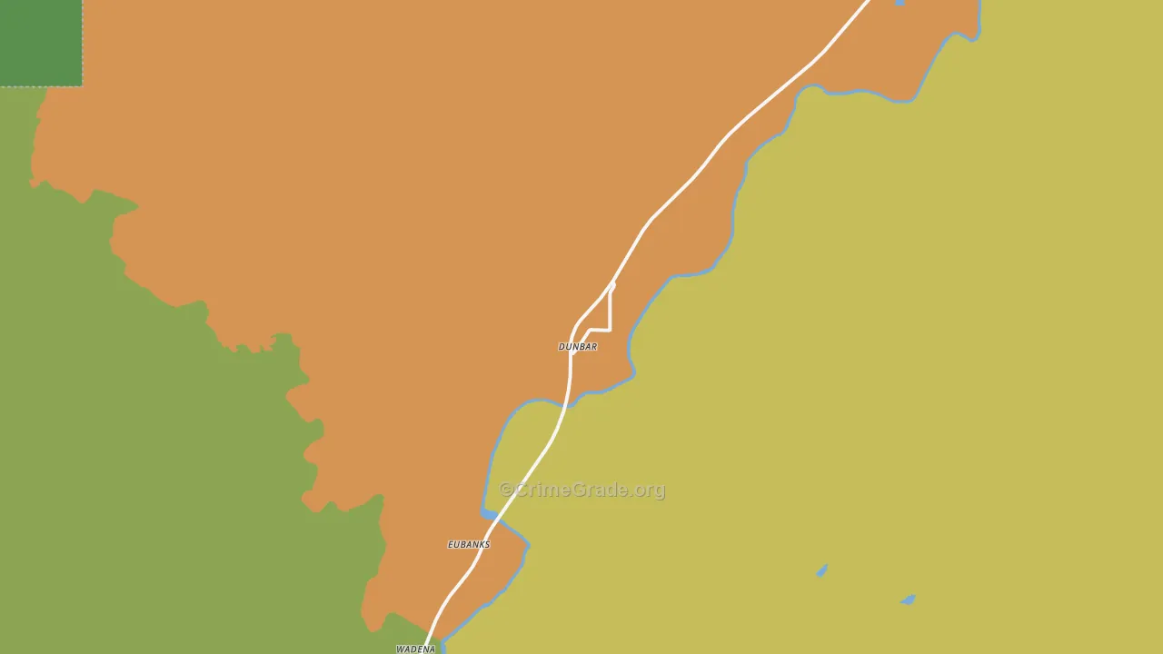 Dunbar, OK Map of Vandalism Rates