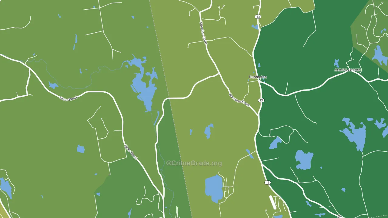 Dunbarton Center, NH Map of Vandalism Rates