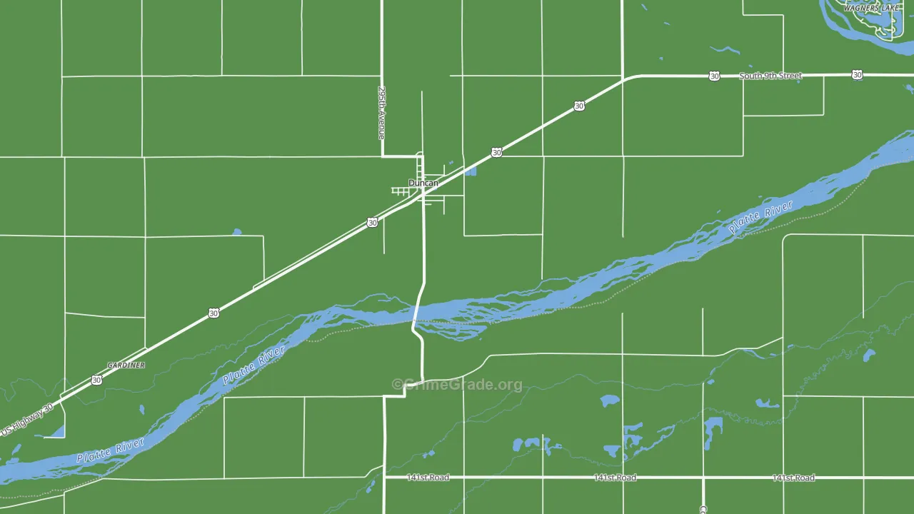 Duncan, NE Map of Vandalism Rates