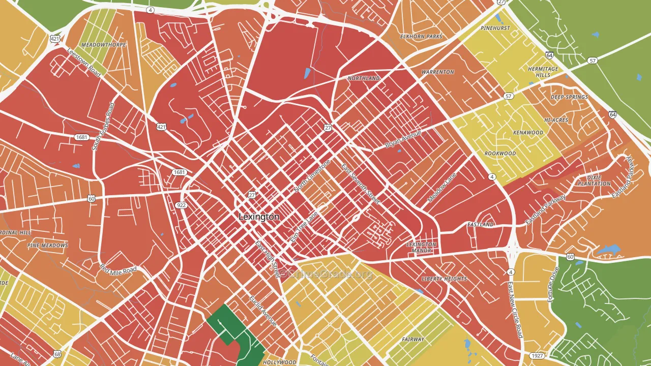 Duncan Park, Lexington, KY Map of Vandalism Rates