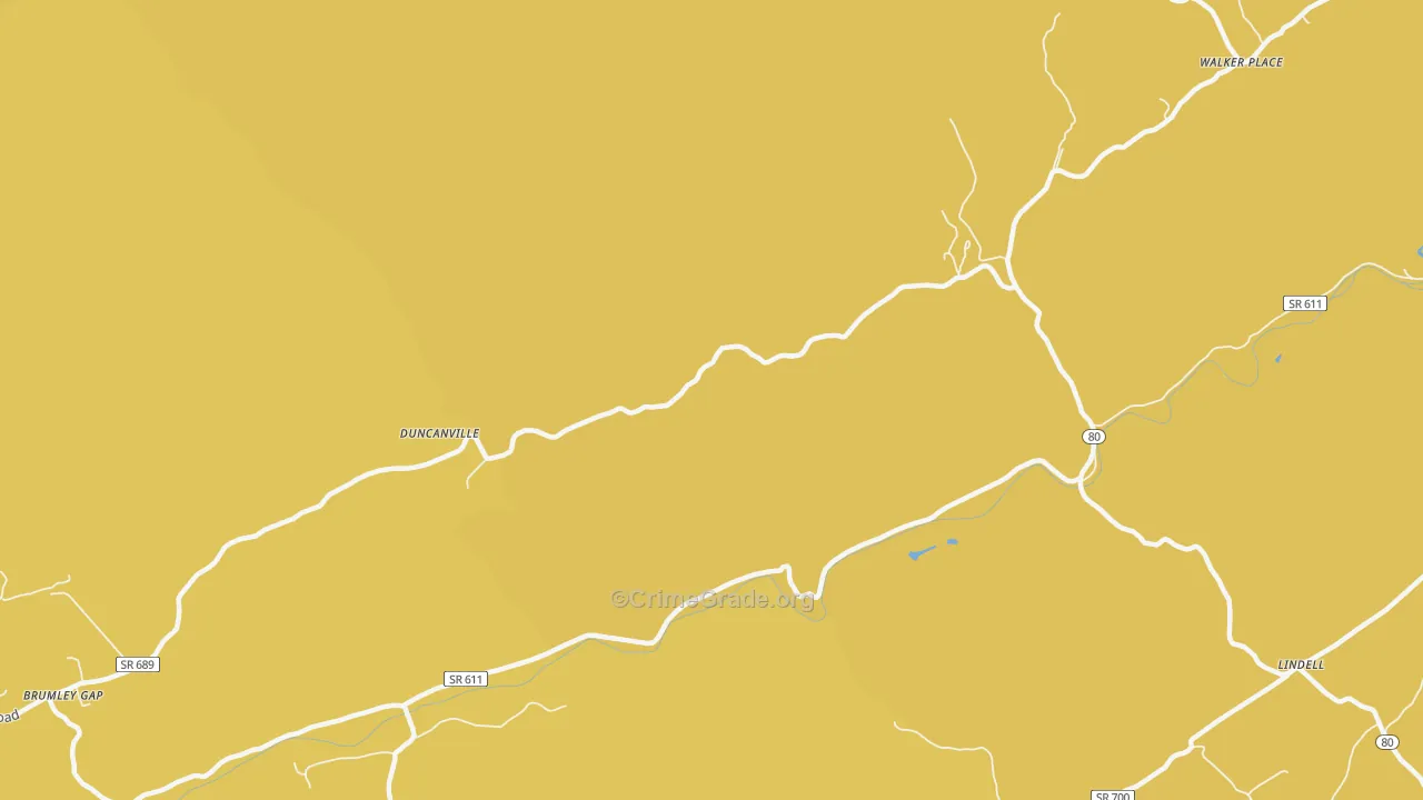 Duncanville, VA Map of Vandalism Rates