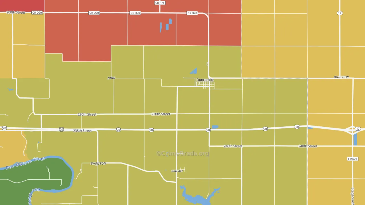 Duncombe, IA Map of Vandalism Rates