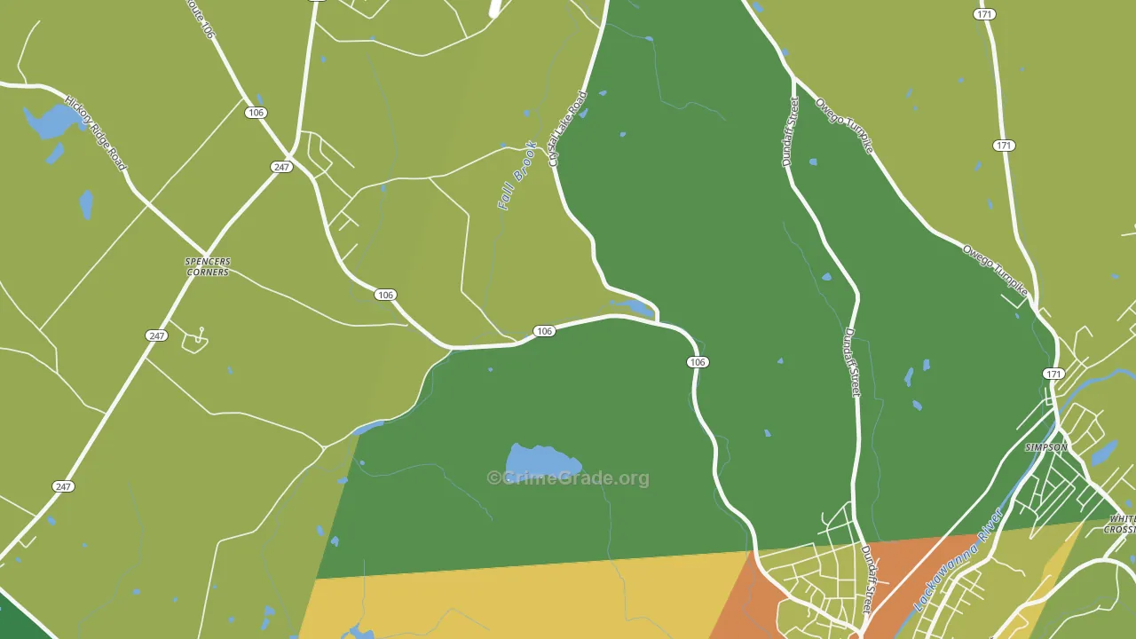 Dundaff, PA Map of Vandalism Rates