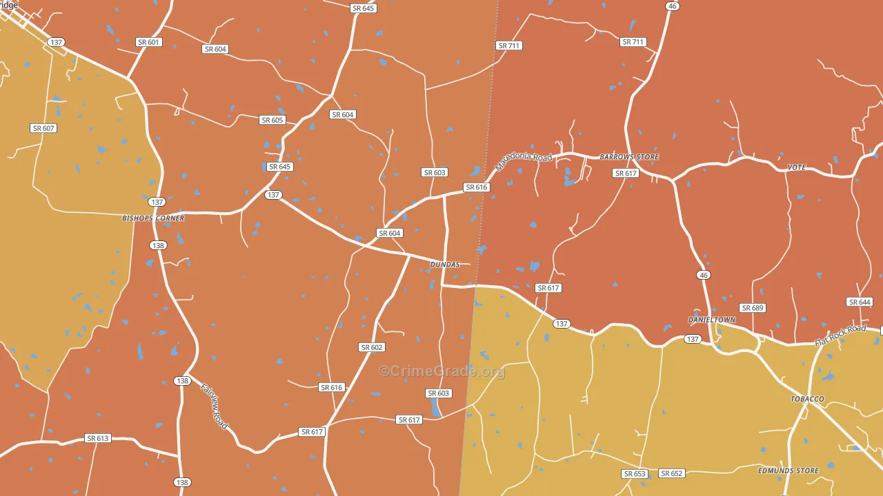 Dundas, VA Map of Vandalism Rates