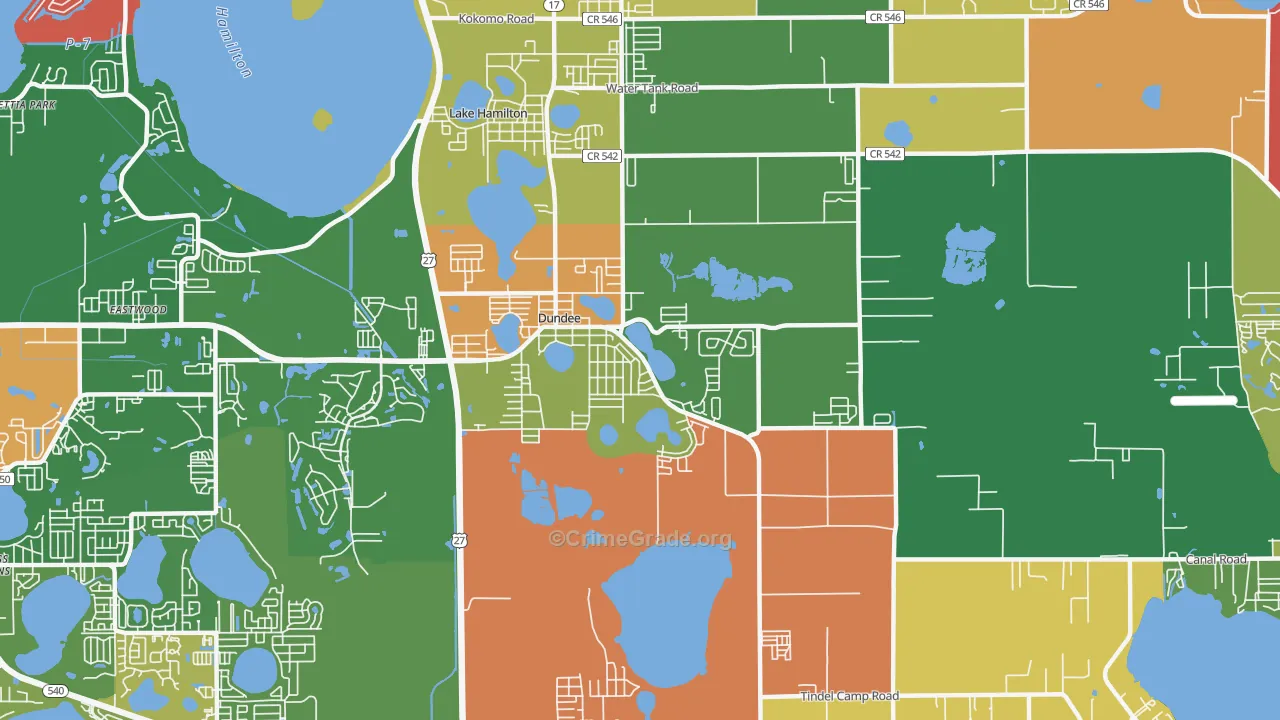 Dundee, FL Map of Vandalism Rates
