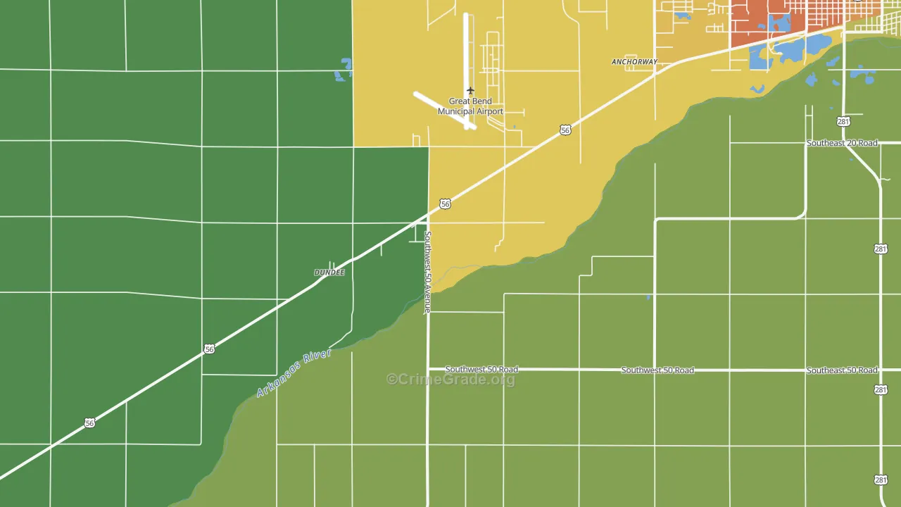 Dundee, KS Map of Vandalism Rates