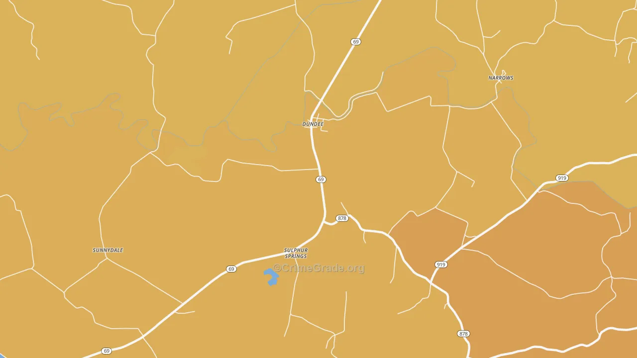Dundee, KY Map of Vandalism Rates