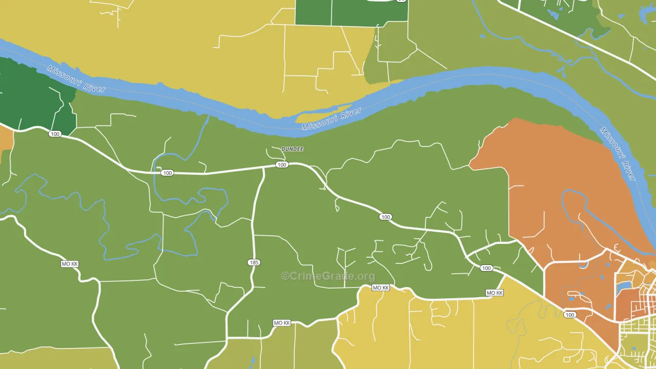 Dundee, MO Map of Vandalism Rates