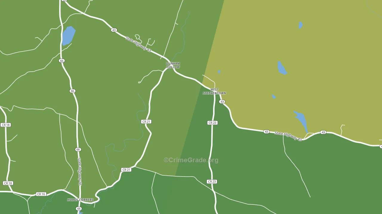 Dunham Hollow, NY Map of Vandalism Rates