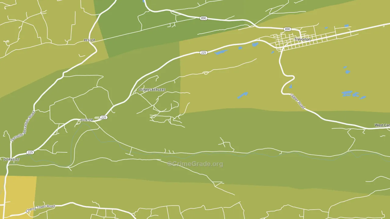 Dunkelbergers, PA Map of Vandalism Rates