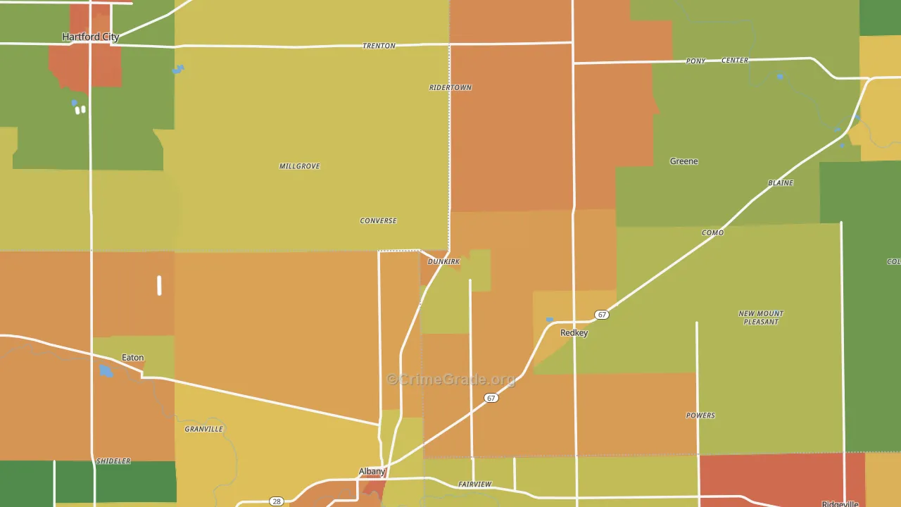 Dunkirk, IN Map of Vandalism Rates