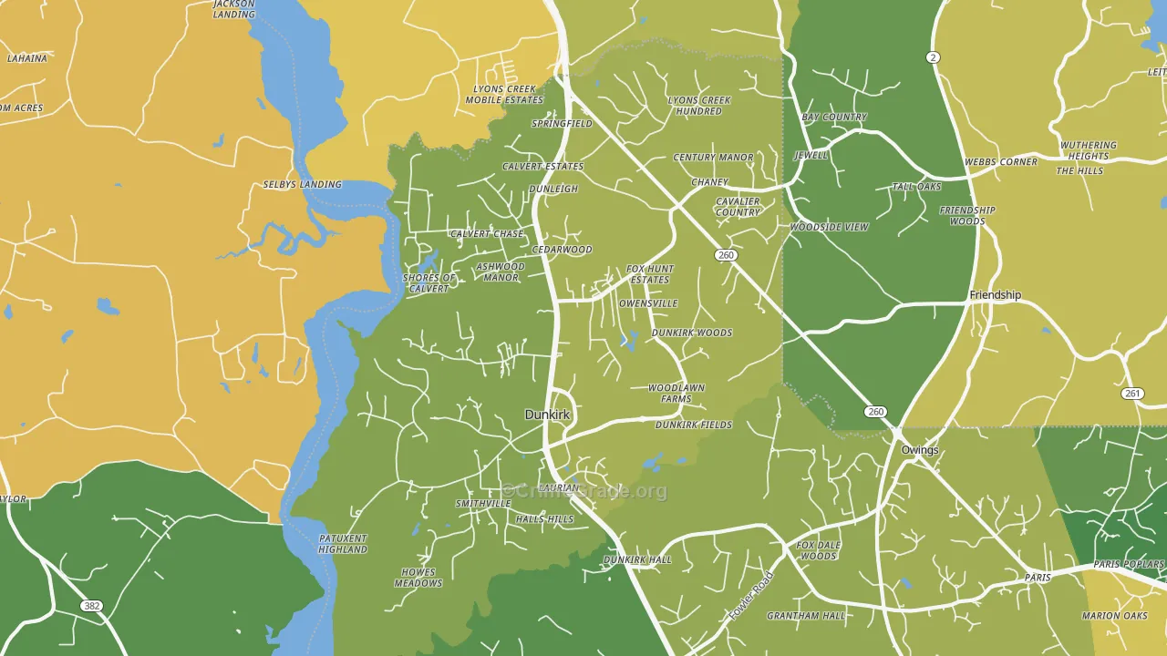 Dunkirk, MD Map of Vandalism Rates