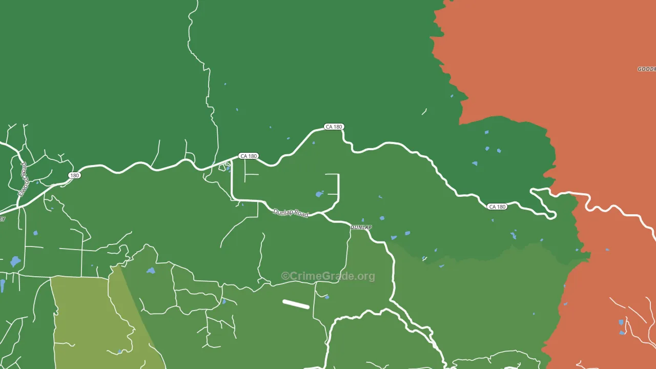 Dunlap, CA Map of Vandalism Rates