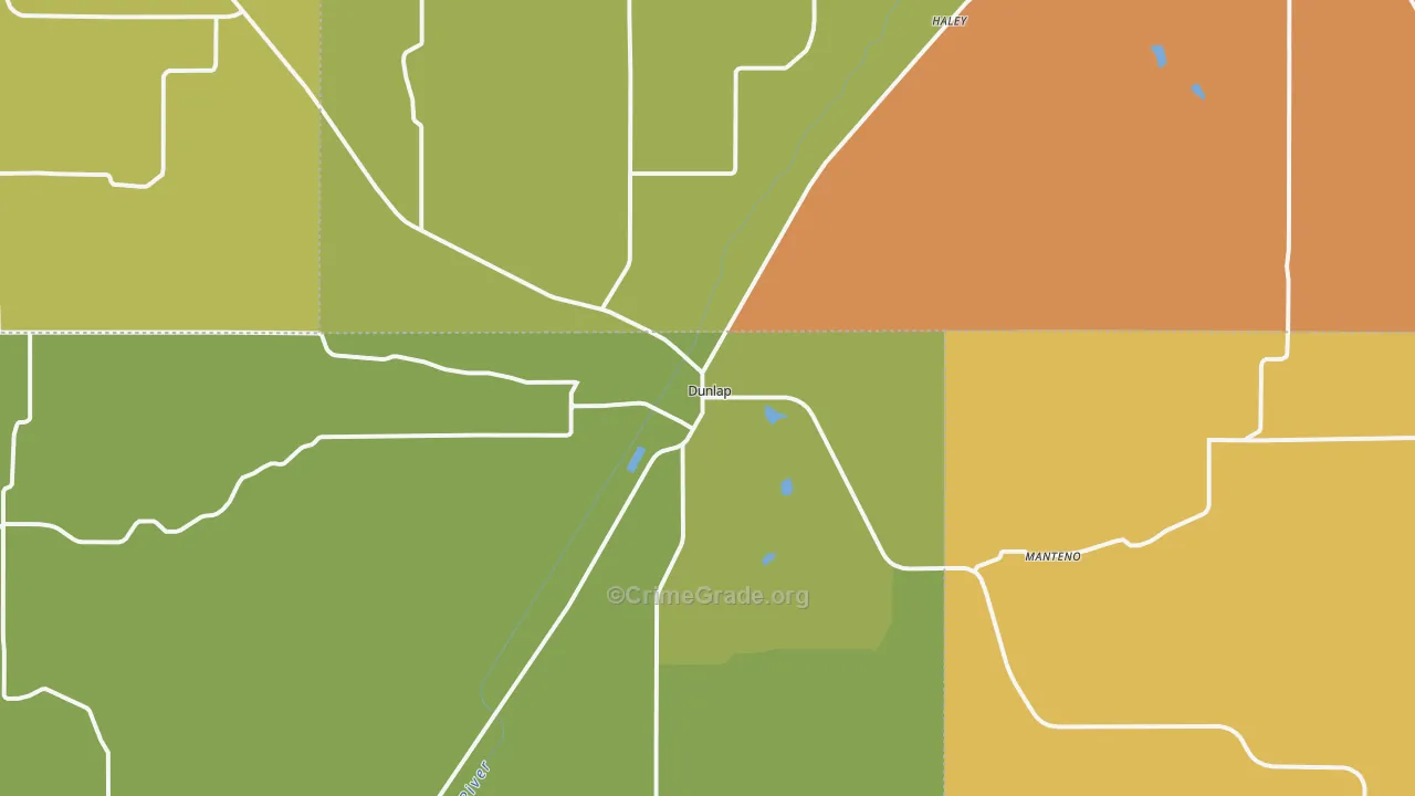 Dunlap, IA Map of Vandalism Rates