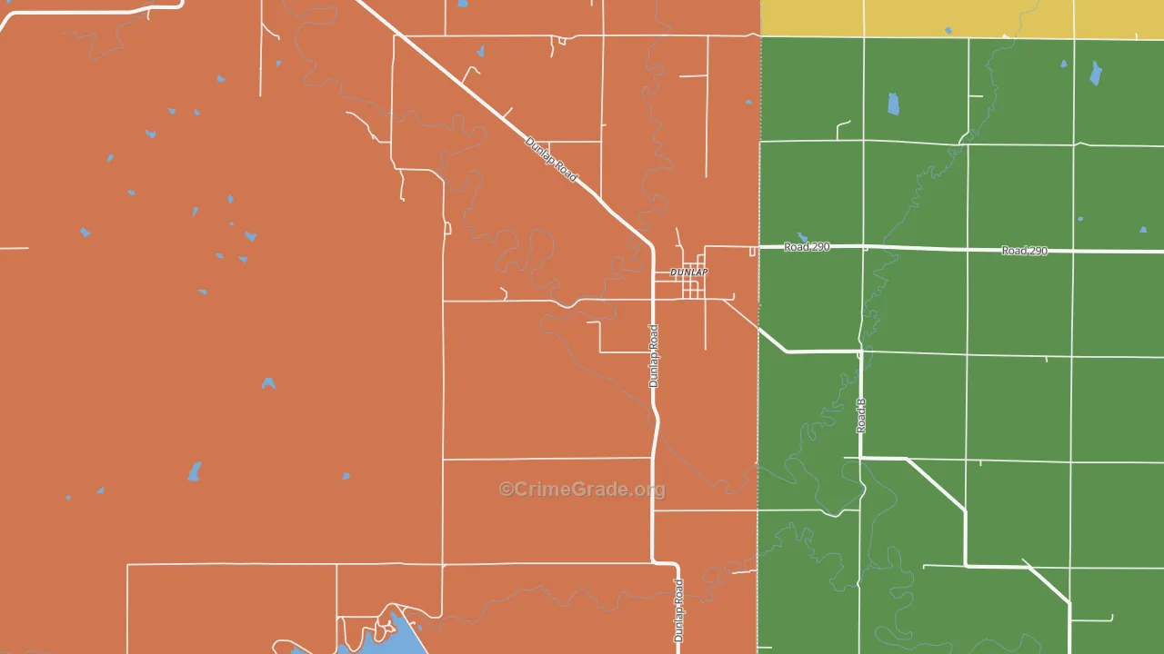 Dunlap, KS Map of Vandalism Rates