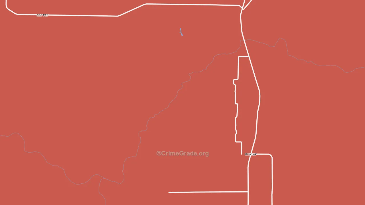 Dunlap, TX Map of Vandalism Rates