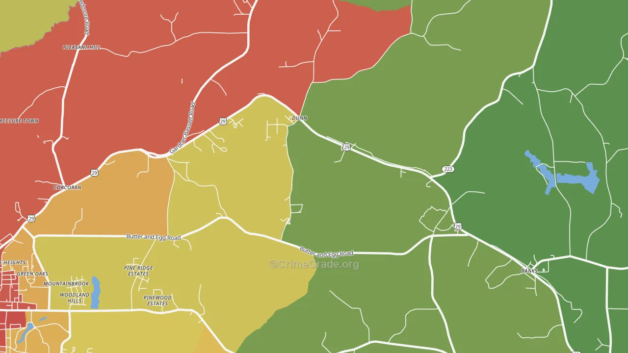 Dunn, AL Map of Vandalism Rates