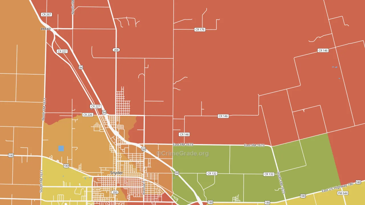 Dunn, TX Map of Vandalism Rates