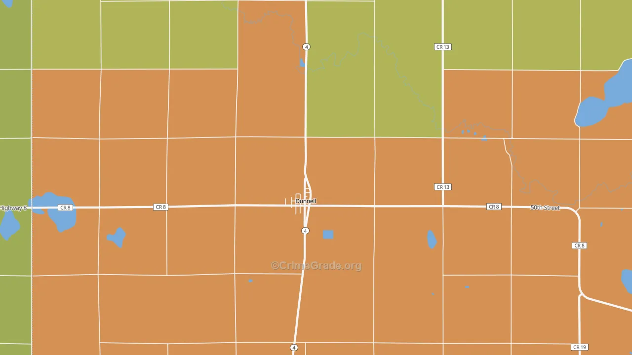 Dunnell, MN Map of Vandalism Rates