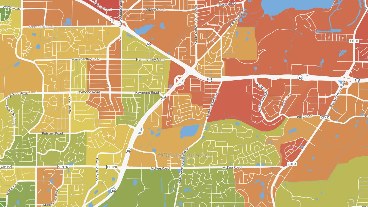 Dunn's Marsh, Madison, WI Map of Vandalism Rates