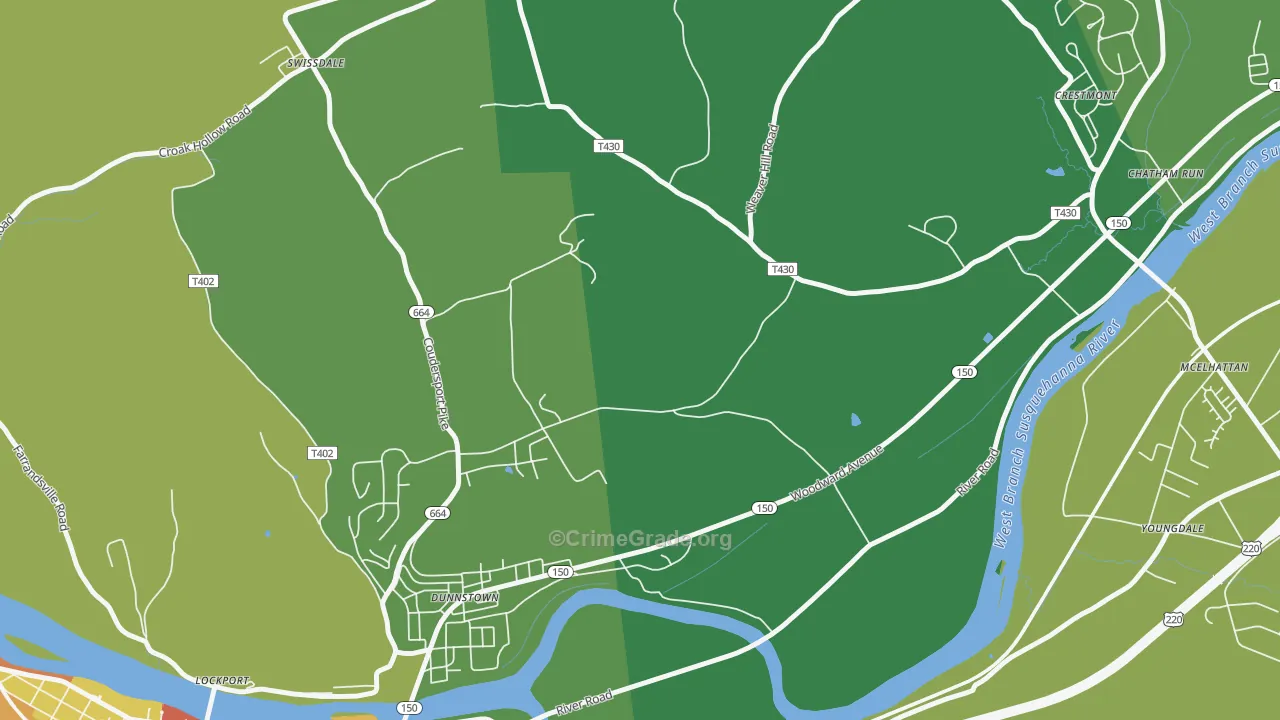 Dunnstown, PA Map of Vandalism Rates