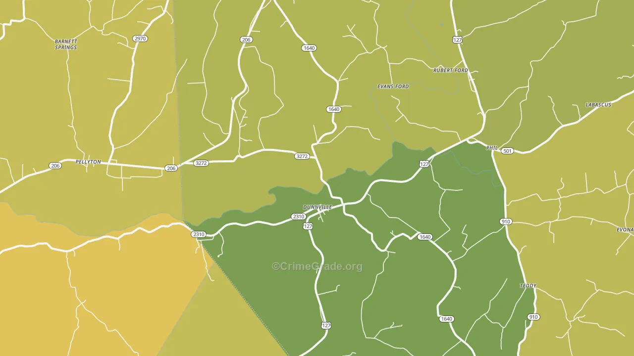 Dunnville, KY Map of Vandalism Rates