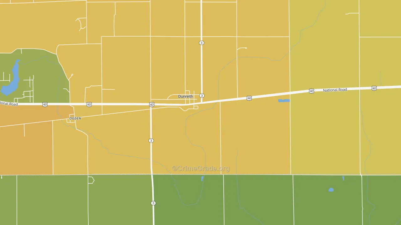 Dunreith, IN Map of Vandalism Rates