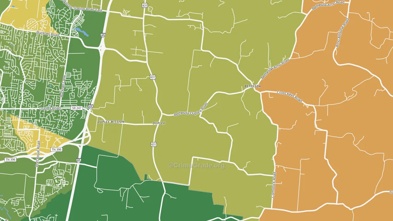 Duplex, TN Map of Vandalism Rates
