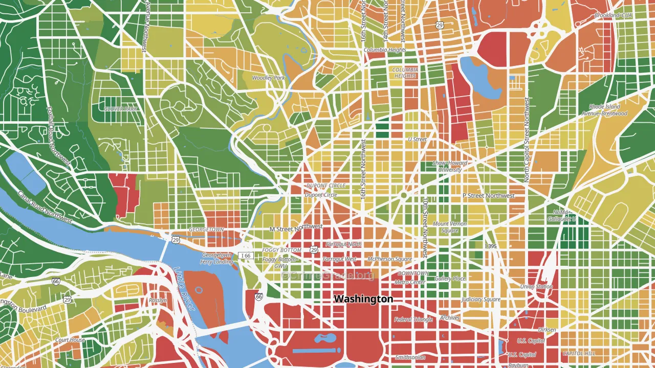 Dupont Circle, Washington, DC Map of Vandalism Rates