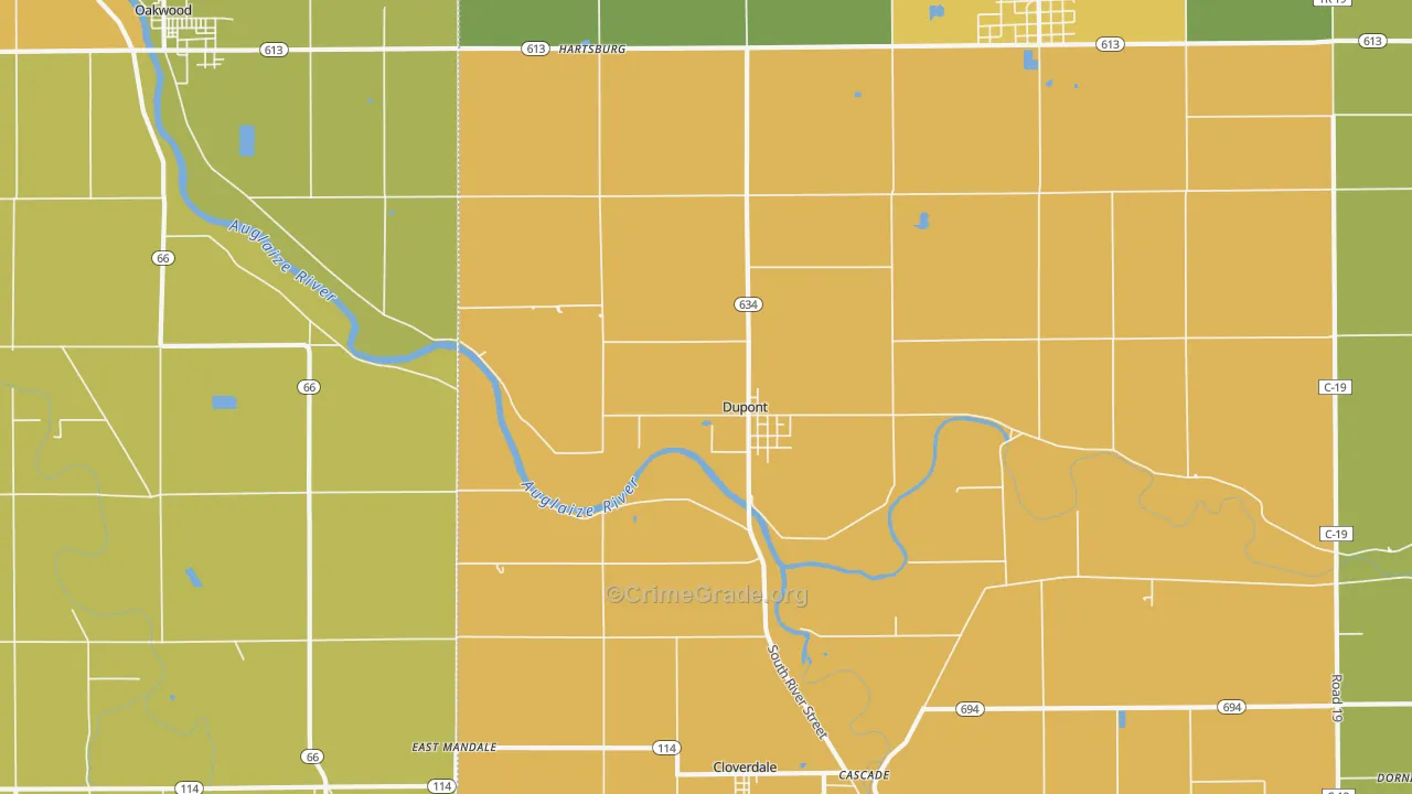 Dupont, OH Map of Vandalism Rates