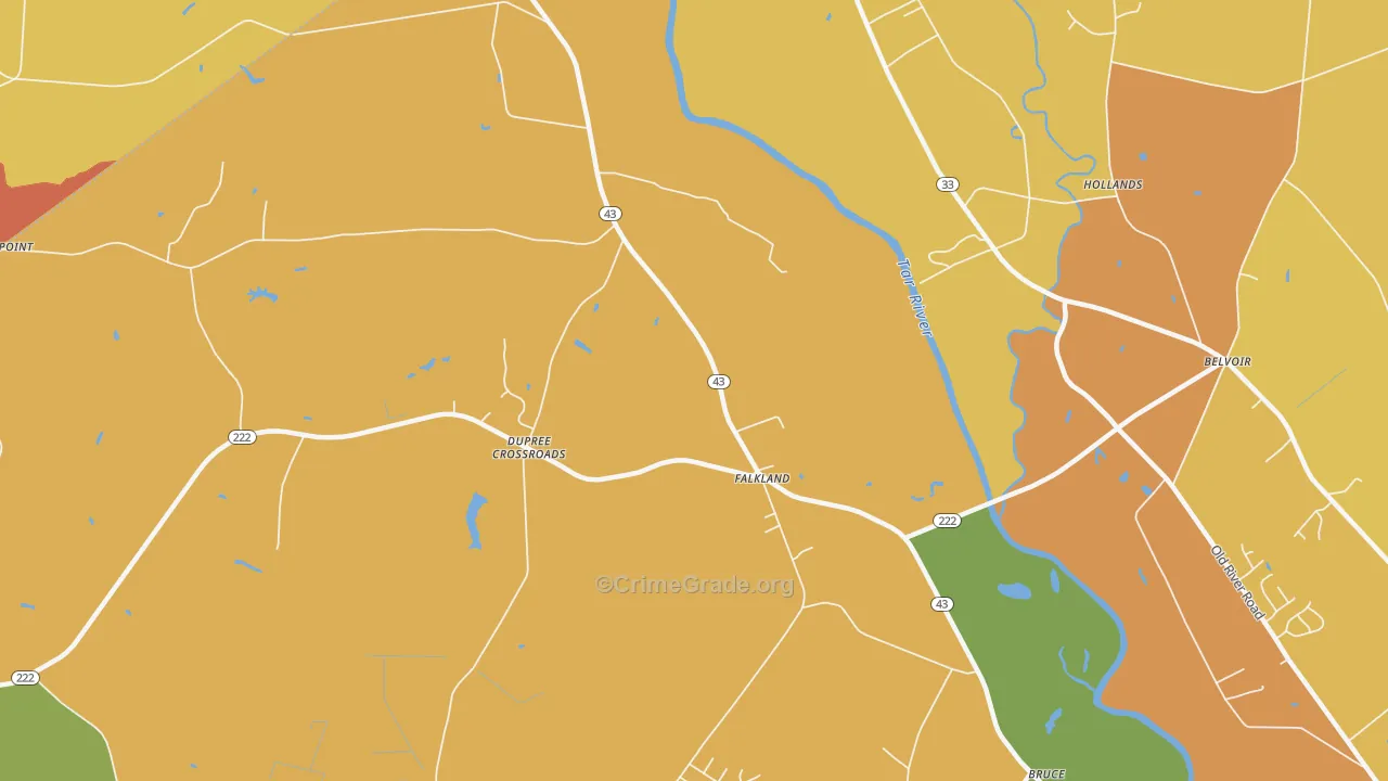 Dupree Crossroads, NC Map of Vandalism Rates