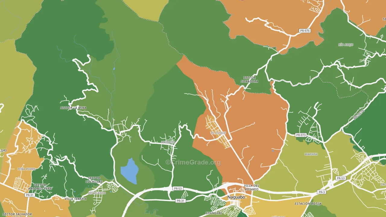 Duque, PR Map of Vandalism Rates