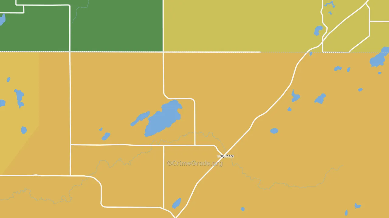 Duquette, MN Map of Vandalism Rates